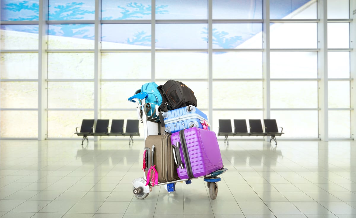 Airport luggage Trolley with suitcases